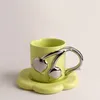 Tazze moderne tazze in ceramica a mano fatta per floreali invalliere tazze caffè in argento per la colazione a tazza per latte per la casa per la casa