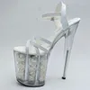 Dance Shoes LAIJIANJINXIA PU Sexy Exotic Pole Dancing Summer Women Sandals 20CM High Heels Buckle Strap Size 34-46 E195