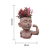 Face Flower Pot Drainage Hole Muscle Men Resin Divertente esterno da esterno Outdoor Erba Succulenta Provini di giardinaggio Produtti di giardinaggio