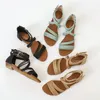 2024 Damesontwerper Sandalen Boheemse stijl Slippers Gai Brown Black Blue Ladies Flats Fashion Glaides Maat 36-42