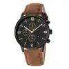 Wristwatches Men Analog Quartz Movement Watch Leather Bracelet Band For Daily Use Business Working Dating