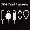 5/10 / 50pcs SIM Card Remover Phone Smart Carte Universal Retrie Retrie Carte Pin d'aiguille Pièces de remplacement pour iPhone Samsung Xiaomi