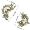 Decoratieve bloemen 2 -st bruiloft Arch Romantische kunstmatige bloemen swag groene bladeren bloem voor pure gordijnen stoel Arbor ceremonie