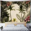 Imperatore Palm paesaggio pianta arazzo naturale naturale semplice psichedelico tropicale parete appesa all'estetico Dorma decorazione per la casa 240411