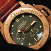 Automatische mechanische Bewegung Paneraiss Luminor Uhren Mechanische Uhren Paneraissswipaneraisstechnology Armbanduhren Sendungen der ersten Generation Bronze Modell Pam