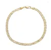 Anklets 4mm Mariner Link Chain Gold Color Anklet 9 10 11 inch Cuban enkelarmband voor vrouwen Men Waterdicht Kirk229374328