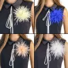 Broche plume des plumes corsages décorations de tissu autruche matériaux de plumes broche broches épingles de revers de plumes pour femmes hommes