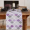 Fioletowe szare marokowe biegacze stołowe do kuchennych jadalni do mycia biegaczy stołowych do jadalni dekoracje ślubne