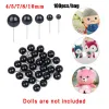 100Pcs/Bag 4/5/7/8/10mm Black Glass Eyes Needle Felting For Bears Animals Plush Dolls DIY Crafts Dolls Eyes