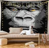 Забавные животные гобелен хиппи прохладный горилла курить сигара гобелена стена висит спальня дикий животный орангутан