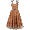 Casual Dresses 2024 Summer Women Spaghetti Strap V-Neck Retro Vintage 50s 60s Elegant Dress Sexig Rockabilly Party Midi Vestidos