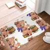 Ours en peluche en pentornet paillasson de bain paillasson baignoire rose ours jouant tambour vintage kitsch transfert balcon tapis bienvenue tapis intérieur décor