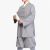 Unisex Springsummer Buddhistische Mönch Anzüge Legen Kleidung Uniform Zen Buddhismus Gebetskleidung Grau/Gelb