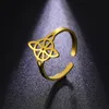 Celtic Knot Totem Open Finger Rings for Men Women Irish Witchy Knot Amulet OpenWork Ring Simple Cross Punk Style Party Jewelry