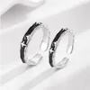 Cluster Rings Romantic Star Ring For Lover Anniversary Accessories Trendy Black Couple Men Women Wedding S925 Sieraden