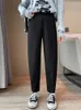 Женские брюки Harem Winter Vintage Cotton Linen Capri Женская случайная длина лодыжки для мамы брюки женские брюки предупреждают