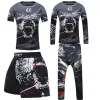 Pantalon 4pcs sport costume enfants compression chemise pantalon short set enfants mma rashguard jiu jusit bjj gi muay thai running sportivet sportsuits