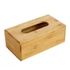 Bamboo Tissue Box Holder Storage Paper Box Tissue Box Cover Car Wood Napkins Holder Case Organizer Home Decoration