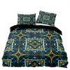 Conjunto de roupas de cama Tropical Style Duvet Capa Conjunto duplo de tamanho duplo com fronha para geometria laranja impressão têxteis domésticos