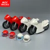 Moc Bricks Motorrad -Motorradhelm 4cm Figur Werkzeugzubehör Modell Landfahrzeug Bausteine Kinderspielzeuge