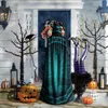 Unisex Witch Party Reversible Kapuze -Vampire Cape Cloak Ethnischer Baum mit Zweigen Nahen Osten marokkanischer Bogen