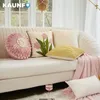 Pillow KAUNFO Pink Flower Covers Sofa Geometric Embroidered Throw Cases For Car 45x45cm 1PC