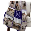 Cobertor personalizado com fotos Love Family Memories Picture Personalizado Planto com presente de texto para amigos de família Casal