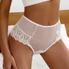 Pirage de femmes sous-pants pour femmes Coton Crochet Lace Mesh Transparent Sexy Swear Sous-vêtements féminin couverture complète Briefs boucles