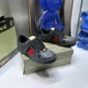 chaussures décontractées sneakers de craquette des hommes de créateur G Crystal Womens Trainer Sneaker Brand Striped Fashion Vintage Retro Dirty Leather High Quality