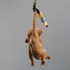 Figurines décoratives Animal Singe Pendant Wood Scouping Creative Creative Migne Handle Car Bag Sac Statue Décoration Accessoires