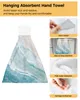 Beach Gradient Blue Hand Towel Microfiber Fabric Towel Hanging Towel for Bathroom Kitchen Quick Dry Towel