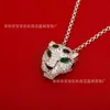 Designer charm carter samma leopard ren silverhalsband med diamanter och högkvalitativa halschain smycken
