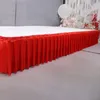 Jupe plissée blanche Jupe de mariage Ride-Trop rideaux Cothes pour Banniversaire Banquet Stage Table Table Poudting Event Party