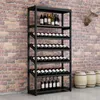 Racks de vinho grátis Racks de uísque Black Display Grande pista de vinho Botellero Vino Decoração Vino