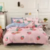 Bedding Sets Solid Color Fruit Strawberry Printed Bed Cover Set Duvet Adult Child Sheet Pillowcase Comforter