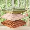 Pillow Nordic Thick Striped Plush Cover Solid Color Fluffy Comfortable And Soft Decorative Home Decor Car Sofa