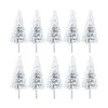 Dekorativa blommor Sisal Snow Frosted Trees Miniature Christmas Tree Artificial Bottle Brush Pine 10cm 10 st för DIY Landscape 1/100