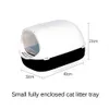 Fully Enclosed Spillproof Deodorant Cat Toilet Foldable Large Pet Litter Box Front Lift Cover Closed Sandbox With Plastic Scoop