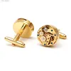 Cuff Links Cufflinks for Men Tomye XK23040 Luxury Men Gear Round Round Copper Busine.