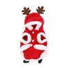 Dog Apparel Winter Warm Clothes Christmas Elk Plush Coat Hoodies Pet Costume Jacket For Puppy Cat Cute Chihuahua Small Clothing