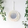 Macrame Nordic Tapeçaria Espelho de parede pendurado tricô boho Tabunda Decoração de casa para sala de estar decorativa Decorativa