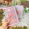 Notebooks A6 Notebooks Sakura Zipper Binder Diary Notebook Set Kawaii Journal Note Book Cherry Blossoms Binder Journals Book Stationery