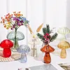 Wazony proste grzybowe szklane wazon Butelka Kreatywny dom hydroponiczny stół kwiatowy przezroczystą dekorację rzemiosła