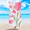 Daisy Flower Beach Towel Yoga Mat Microfiber Quick Dry Floral Bath Towel for Bathroom Swim Sports Gym Sand Proof Beach Blanket