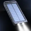 Solar Power Bank 20000mAh Charging Portable Poverbank Carregador de bateria PowerBank 20000 Mah para iPhone 14 Xiaomi Samsung