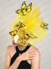 Fascynator Wedding Headpiece Women Butterfly Nekury dla kościoła derby hat fascynatory opaski na głowę pstrąża pillbox kwiat 240401