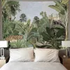 Arazzi decorativi Hippie Dorm Wall Tappeto coperta Natural Rainforest Green Plany Tree Aberstry Hanging R0411