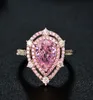 Anello di diamanti da laboratorio rosa caduta d'acqua 925 Gioielli in argento sterling Impegno per matrimoni per donne Gentile pietre preziose8300675