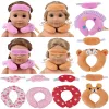 Bambola da viaggio mini cuscino a forma di U+Sleep push Eye Mask per 18 pollici American43 CM Reborn Baby Boll Boll Girl's Russia Toy's Russia Fai da te