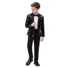 Pantalon enfants sequins robes costume set boy robe scegon powalk piano performance costume big kids blazer pantal